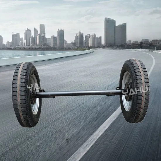 Solid Tire with Axle Head and Thickened Short Axle Trailer, Tunnel Trolley, Semi-Trailer Tire, Special Vehicle, Single Axle
