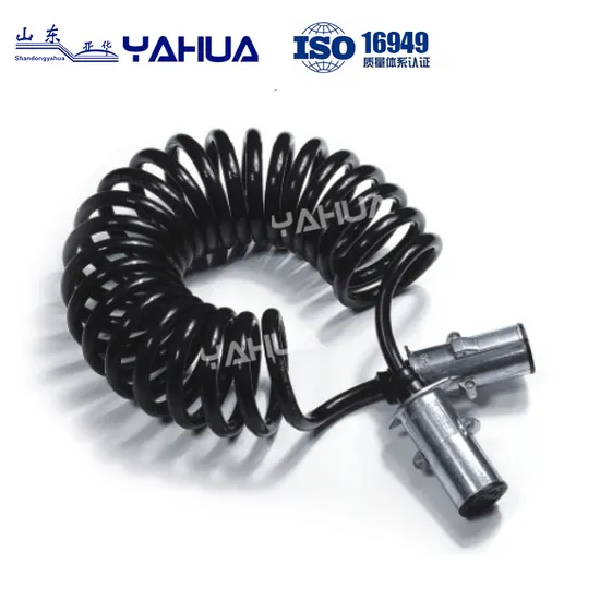 Trailer Truck Accessories Spiral Cable Power Cord with Adapter Plug