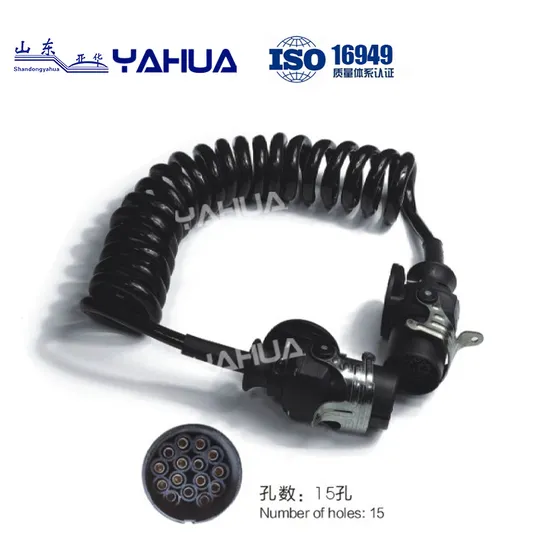 Trailer Truck Accessories Spiral Cable Power Cord with Adapter Plug